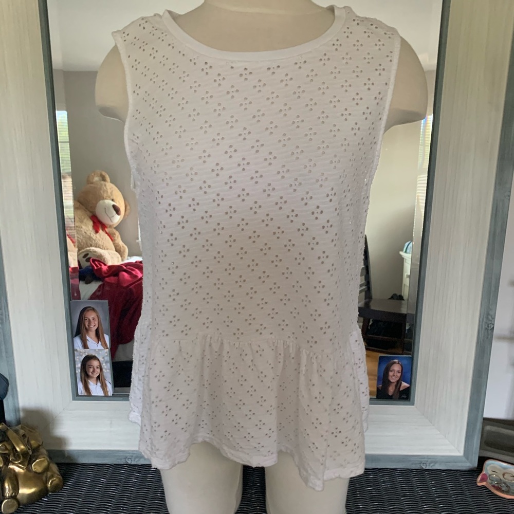 White Eyelet Top